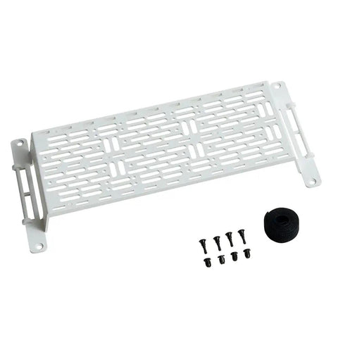 Five Inch Universal Mounting Plate With 1.5 Inch Elevation For Routers Modems And Network Hubs Inside Structured Wiring Panels White with screws and ties