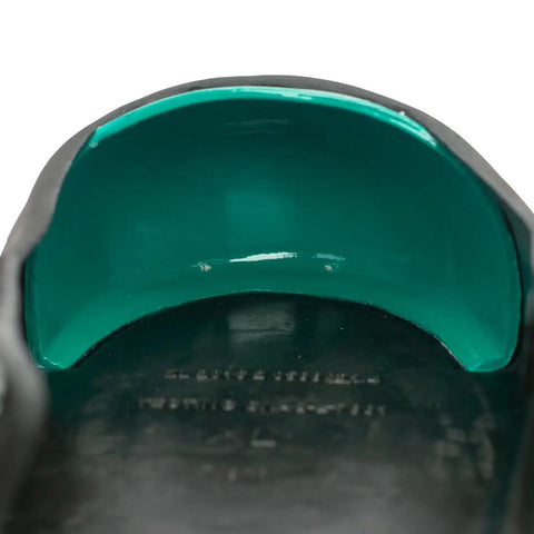 Close-up of Heavy Duty Safety Overshoes With Steel Toe Caps And Titanium Aluminum Alloy Toe Caps, green interior, XL size.