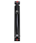 Beefy 1.5 Inch Double Acting Hydraulic Cylinder With 10 Inch Stroke, 3500 PSI, SAE 6 9/16-18 UNF, black steel, front view