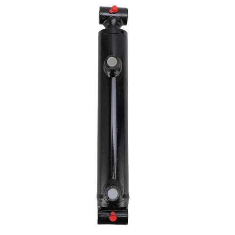 Beefy 1.5 Inch Double Acting Hydraulic Cylinder With 10 Inch Stroke, 3500 PSI, SAE 6 9/16-18 UNF, black steel, front view