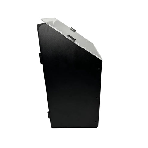 Side view of Protective Golf Simulator Case for Garmin R50 with Rugged Carbon Steel Build and Removable Acrylic Shield.