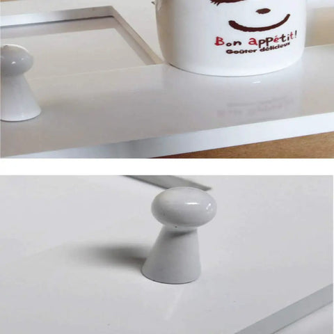 Fresh Mirror Wall Hooks Dual Purpose Photo Display And Coat Rack For Living Room Or Bedroom Clean White Finish, close-up of white round grip.