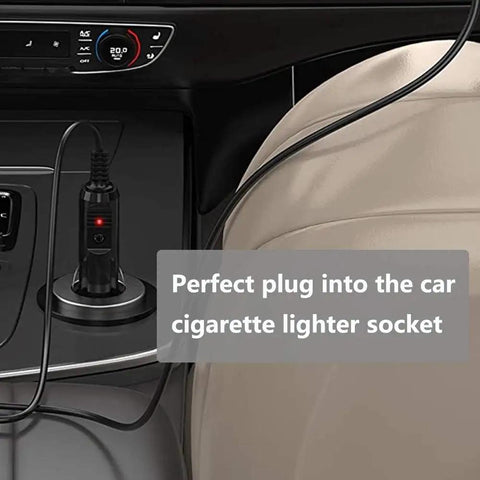 12V Car Power Adapter For NexStar Telescopes And Celestron Mounts plugged into vehicle cigarette lighter socket