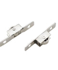 12 Pieces 3/8 Inch Metal Sliding Window Rollers Universal Single Slide Wheels For Doors Cupboards Drawers DIY Projects Durable Replacement Hardware Ideal For Track Systems Cabinets And Household Furnishings, showing two metal rollers with holes for easy installation.