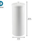 Freestanding Toilet Paper Storage Holder With Lid For 3 Extra Rolls White Floor Stand Organizer For Bathroom, 15.5x6.3 inches