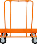 Heavy Duty Drywall Panel Dolly With 8 Inch Wheels And Locking Casters 1800 Lbs Capacity Steel Folding Sheetrock Cart For Moving Drywall Plywood Wood Panels Tough As Nails, orange steel frame