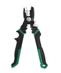 8-Inch Cable Cutters Wire Stripping Tool For Electricians All-In-One Multi-Tool With Cutting Stripping Crimping And Twisting Capabilities Built Tough In Durable CR-V Steel For Heavy-Duty Wiring, black-green insulated handles