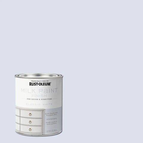 White Milk Paint For Furniture With Brushed Matte Finish Minimal Prep No Primers Needed Easy Clean Up Water Based And Safe Perfect For Decor Projects Upcycling And Giving Old Pieces A Fresh Modern Look Quart in can