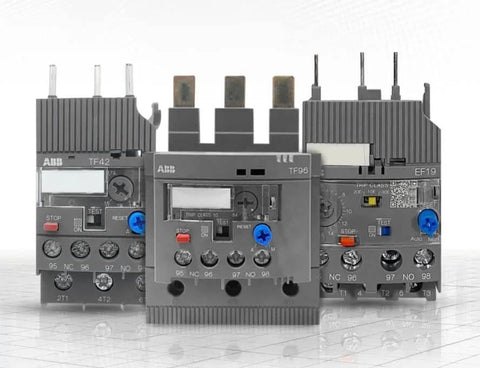 TF42-13 Thermal Overload Relay 10.0-13.0 A Adjustable IEC Motor Protection Device displayed with other industrial relay units