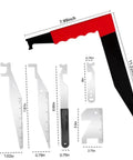 6-Piece Heavy-Duty Firefighting Multi-Tool Go-To Kit For First Responders, Emergency Rescue Gear For Warehouse And Home, Built Tough Spring Steel Build With L-Shaped Lever Design And Finger-Saver Rubber Grip; 7.99in shown