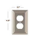 Brushed Nickel Outlet Covers And Switch Plates Beveled Edged Wall Plates Decorator Duplex 1 Gang Four Pack Built Tough Metal