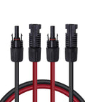 5-Foot 12 AWG Solar Panel Extension Cable With Male And Female Connectors, Red And Black Wire, UV Resistant, Waterproof PV Extension Lead