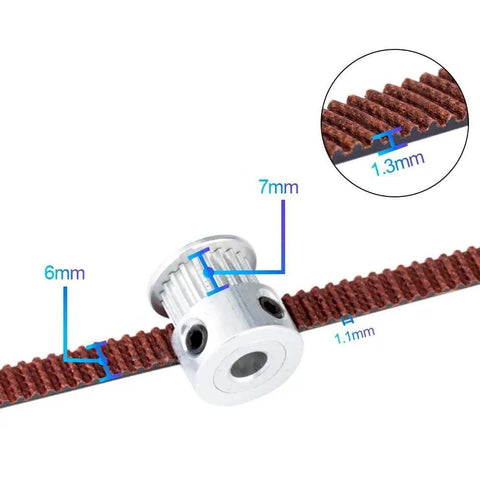 2GT Closed Loop Timing Belt, 6mm Wide, Built Tough Synchronous Belt For High Precision Drives, Low Noise And Shock Absorption, Non Slip