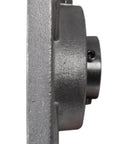 Side view of 1 Inch Stainless Steel Four Bolt Flange Bearing With Grease Zerk, Wide Inner Ring, Two Set Screws, 70mm Bolt Hole Span