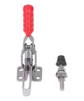 Top Tier Stainless Steel Arrow Storage Case Toggle Clamp With Durable Adjustable Latch For Heavy Duty Mechanical Equipment And Home DIY Projects You Need, featuring red handle and bolt.