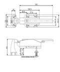 Heavy Duty Door Handle Hinge Knob Lock Cam Lift Latch Hardware Pull Part Industrial Grade, technical drawing diagram