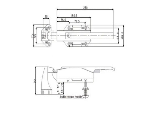 Heavy Duty Door Handle Hinge Knob Lock Cam Lift Latch Hardware Pull Part Industrial Grade, technical drawing diagram