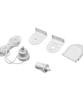 Quick Fix Roller Shade Repair Kit With Snappy Clutch Bracket And Solid Steel Components For Thirty Two Millimeters Outer Diameter Aluminum Tubes Hassle Free Install Heavy Duty components including clutch, brackets, and chain.
