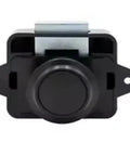 Front view of Push Button Drawer Lock Latch Set For RVs And Boats Black Button Switch Handle Wardrobe And Cabinet Door Lock