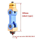 Premium Universal Adjustable CNC Mill Work Stop Positioner, 165mm short type, blue and gold design for precise clamping.