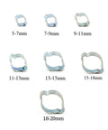 70 Piece Zinc Plated Double Ear Hose Clamp Kit With Standard Jaw Pincers For Auto Work shown in 7 sizes, 5-20 mm clamps
