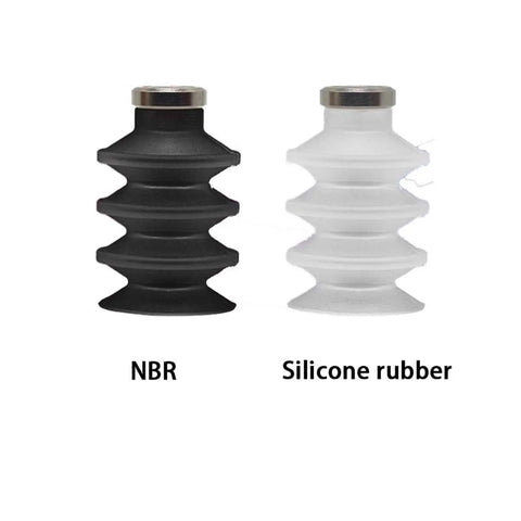 10 Pcs Mechanical Arm Vacuum Suction Cup Set For Robot Gripper And Automation Tool With Three Layer Multi Layer Sucker System ZP2-06JN 09JS Ring Kit ZP2-B25JS, showcasing black NBR and white silicone rubber cups