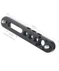 Top Shelf Camera Mounting Plate Cheese Bar Extension featuring dual 1/4 and 3/8 inch threads, 89mm long, rigid aluminum design.