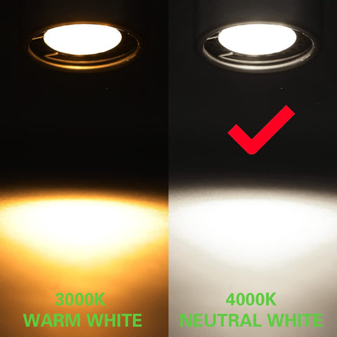 Comparison of warm 3000K and neutral 4000K light from the 12 Pack LED Track Light Heads 7W H Type Dimmable Ceiling Spotlight