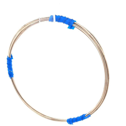 Yellow Brass Solder Wire 5 Feet Long 20 Gauge Color Match For Brass Jewelry And Electronics Lead Free Cadmium Free Contains About 38 Percent Silver Made In USA For Soldering And Welding Pro Grade, coiled wire with blue ties