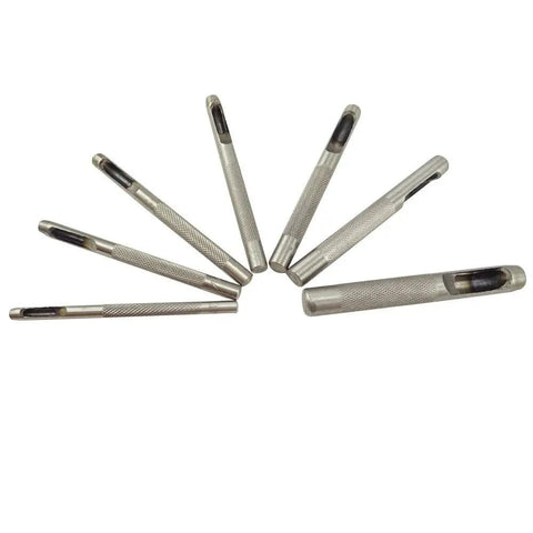 Leather Craft Hollow Hole Punch Set Pro Grade 7 Piece Round Punch Tool Range 3mm 4mm 4.5mm 5mm 6mm 7mm 8mm Knurled Grip