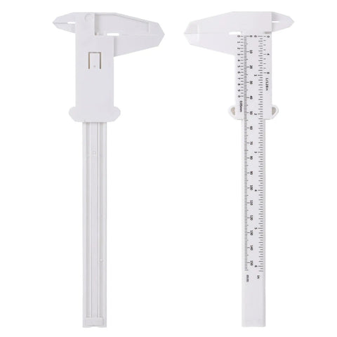 2 Pack Plastic Measuring Calipers With 150 mm And 0 To 6 Inch Scale Vernier Sliding Gauge Ruler Mini Eyebrow Ruler Lightweight ABS Handy Tool For Precise DIY Measurements featuring dual-color design