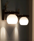 Modern wall sconce with Three Pack Frosted Opal White Glass Globes Replacement For Light Fixtures 5.9 Inch Diameter 5 Inch Tall