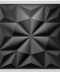 Black Diamond 3D Wall Panels Pack Of 12 Tiles 32 Sq Ft Dope Matte Black PVC Decor, diamond pattern close-up