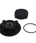 Upgrade Your Grinder With This Heavy Duty Orbital Sander Repair Kit Including Durable Bearing Box N329082, Replacement Belt N430442 And Snug End Cap N329083 For Quick Fixes And Smooth Performance. Black bearing box, cap and belt set for orbital sander repair.