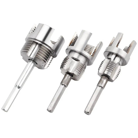 PVC Pipe Threader Kit For One Half Inch, Three Quarter Inch And One Inch NPT With Internal And External Thread Heads, Carbon Steel