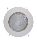 Top view of 6 Inch Fresnel Glass Shower Light Lens With White Trim For Wet Locations UL Listed 60 Watt Max Fits 6 Inch Can Light Housing