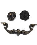 4 Pack 4.5 Inch C C Bail Drawer Pulls Antique Brass Swing Dresser Handles Vintage Style With Four And One Half Inch Centers 115 mm