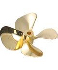 Beefy Four Blade Zinc Alloy RC Boat Propeller With Gold Plated Finish 4Mm Shaft 55Mm Or 60Mm Diameter Left Or Right Hand Rotation
