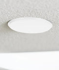 Concealed Premium Quality Fire Sprinkler Covers 2 Pack 3.34 Inch Round Ceiling Rings on textured ceiling.