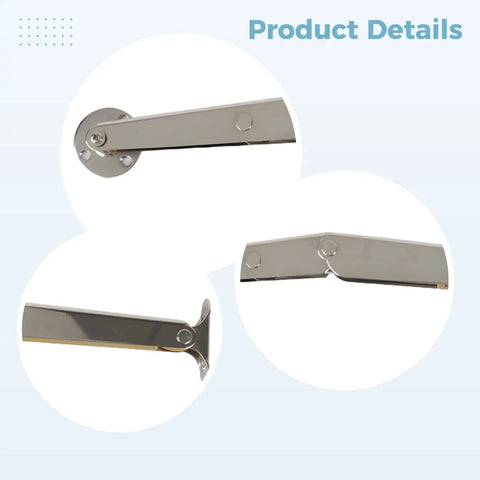 Close-up of Two Pack Heavy Duty Lid Support Hinges With Soft Close And Hydraulic Damping, 200N Gas Strut Hinges in iron finish.