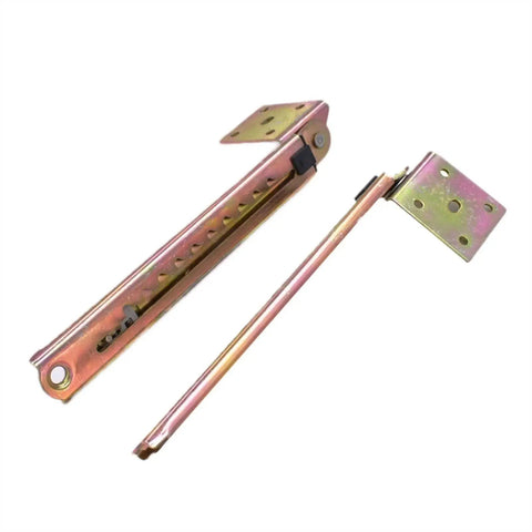 2 Pack Angle Desk Lifting Rod And 10 Gear Adjustable Angle Hinge showing steel plate base and hinge holes, silent hydraulic closing