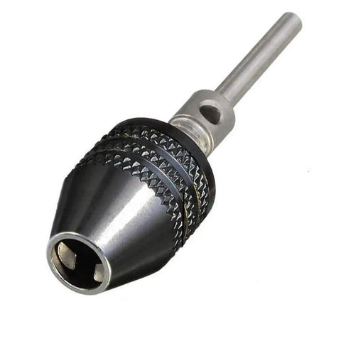 Two Piece 3mm Shank Three Jaw Keyless Drill Chuck Collet Conversion Adapter With 0.3 To 3.4 mm Clamping Range, aluminum