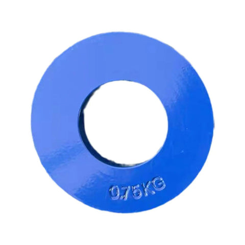 Blue 750g Micro Fractional Weight Plates For Barbell Training, steel plate with 0.75kg marking, compact design for progressive overload.