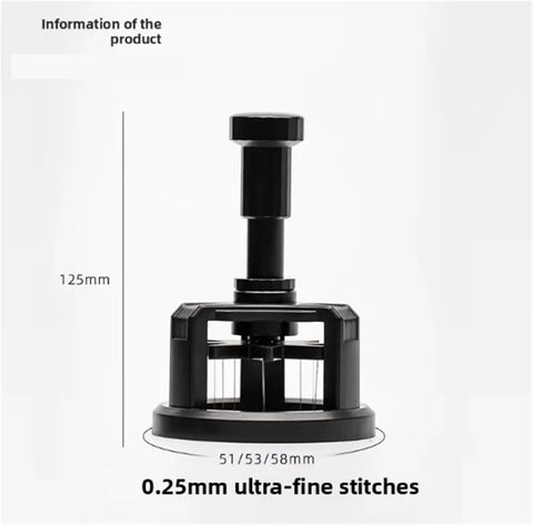 Automatic Rotation Wdt Coffee Needle Distributor Magnetic Base 125mm tool with ultra-fine stitches for 51mm portafilters.