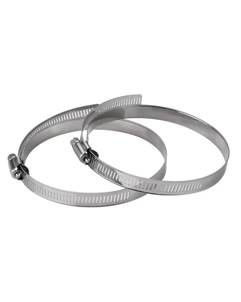 Two stainless steel clamps for Beefy Flexible 4 Inch Dryer Vent Hose 10 Feet Aluminum Ducting For HVAC Ventilation Exhaust Non Insulated