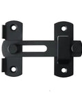 Heavy Duty Stainless Steel Sliding Bolt Door Latch Featuring Smooth Auto Return Flip Lock For Tough Patio Barn Gate Large Size Garage Shed Secure It Tight Today in black finish.