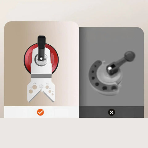 Comparison of two drill guides, highlighting Heavy Duty Hole Drilling Guide For Marble, Granite And Glass with a suction base.