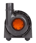 Straight Up Game Changing 2000 GPH DC Submersible Water Pump designed for aquariums with durable black casing and orange interior.