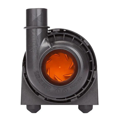 Straight Up Game Changing 2000 GPH DC Submersible Water Pump designed for aquariums with durable black casing and orange interior.