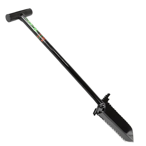 NX6 Tempered Steel 36 Inch Shovel With Double Serrated Blade And Wide Non Slip Foot Pegs For Heavy Duty Digging Root Removal